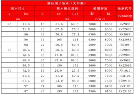 圆柱滚子轴承（无外圈）RN0000型-3