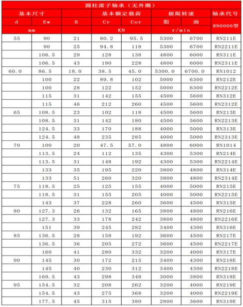 圆柱滚子轴承（无外圈）RN0000型-4